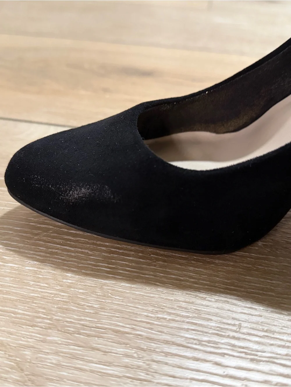 Fergalicious Black Pointed Toe Suede Pumps